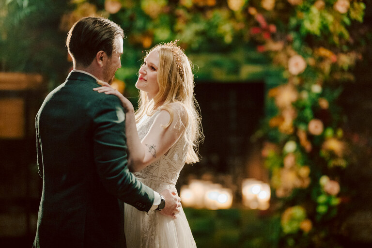 Just days before Halloween, on October 28th, Katie and Craig celebrated their enchanting wedding at the iconic Bowery Hotel in NYC. Having previously photographed an intimate wedding at The Bowery Hotel during the challenges of COVID in 2020, returning to capture the magic of Katie and Craig's celebration was a joyous experience.

The Bowery Hotel, a symbol of the "OLD New York," boasts a rich history intertwined with the stories of its residents. The Bowery Terrace, adorned in classic old-world style, features wood-beamed 13-foot ceilings, salvaged brick walls, Moroccan tiled floors, antique tapestries, an expansive outdoor terrace, and a captivating glazed fireplace. Described by the Huffington Post as a hidden gem with a relaxed and warming atmosphere, The Bowery Terrace served as the perfect backdrop for this magical occasion.

Katie and Craig began their day at The Bowery Hotel in a bridal suite with a terrace spacious enough to host a small wedding. It was on this vast terrace that they shared their first look, exchanging glances, conversations, and hugs. Their private moment culminated in the tender reading of their vows and letters to each other, setting the tone for a day filled with intimacy and love.

Following the intimate vow exchange, we ventured to Bond Street, where a magical bright yellow Ginkgo Tree awaited. The grounds beneath were adorned in a sea of yellow, a sight that perfectly aligned with Katie and Craig's shared love for nature and stars. The decision was unanimous, and we headed for the captivating Yellow Ginkgo Tree in the heart of Manhattan. With Bond Street serving as our backdrop, we captured stunning photos that reflected the essence of this unique couple.

Returning to The Bowery Hotel, families awaited their formal portraits with Katie and Craig. The Bowery Terrace came alive with wedding guests, artists, musicians, and beautiful New Yorkers, all eagerly anticipating the ceremony. As Katie walked down the aisle escorted by her parents, Craig's eyes welled with tears, encapsulating the emotional beauty of the moment.

The wedding ceremony, sweet and humorous, was officiated by their friend Michael Williams. Following the heartfelt exchange of vows, guests spilled out onto the outdoor terrace for a delightful cocktail hour. Meanwhile, the staff at The Bowery Hotel, alongside Planner Ani Wolff and her team, worked their magic, transforming the room into a spooky yet super chic version of "Harry Potter's Hogwarts Great Hall."

The remainder of Katie and Craig's wedding unfolded just as expected—fabulous and magical. The Bowery Hotel provided the perfect canvas for their love story, creating a celebration that will be cherished for years to come.
Katie and Craig's The Bowery Hotel, The Bowery Terrace wedding documented by by Karis | Hey Karis | Catskills, Hudson Valley NY elopement and wedding photographer | Brooklyn NY elopement and wedding photographer | Manhattan NY elopement and wedding photographer | Hey Karis is fun documentary wedding and elopement photographer.