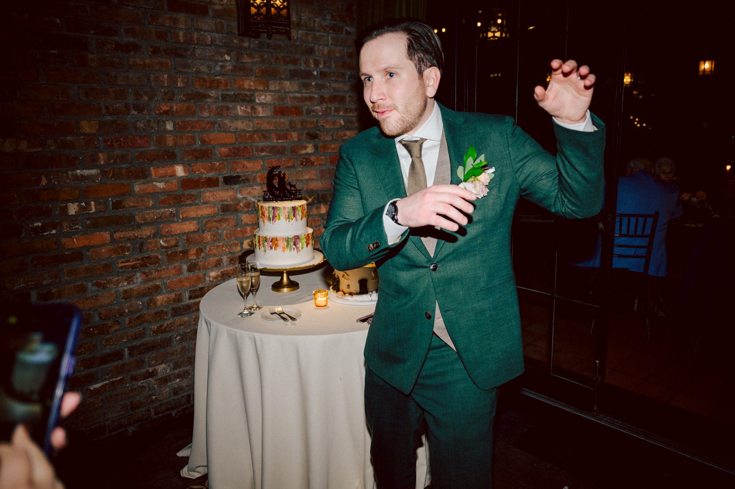 Just days before Halloween, on October 28th, Katie and Craig celebrated their enchanting wedding at the iconic Bowery Hotel in NYC. Having previously photographed an intimate wedding at The Bowery Hotel during the challenges of COVID in 2020, returning to capture the magic of Katie and Craig's celebration was a joyous experience.

The Bowery Hotel, a symbol of the "OLD New York," boasts a rich history intertwined with the stories of its residents. The Bowery Terrace, adorned in classic old-world style, features wood-beamed 13-foot ceilings, salvaged brick walls, Moroccan tiled floors, antique tapestries, an expansive outdoor terrace, and a captivating glazed fireplace. Described by the Huffington Post as a hidden gem with a relaxed and warming atmosphere, The Bowery Terrace served as the perfect backdrop for this magical occasion.

Katie and Craig began their day at The Bowery Hotel in a bridal suite with a terrace spacious enough to host a small wedding. It was on this vast terrace that they shared their first look, exchanging glances, conversations, and hugs. Their private moment culminated in the tender reading of their vows and letters to each other, setting the tone for a day filled with intimacy and love.

Following the intimate vow exchange, we ventured to Bond Street, where a magical bright yellow Ginkgo Tree awaited. The grounds beneath were adorned in a sea of yellow, a sight that perfectly aligned with Katie and Craig's shared love for nature and stars. The decision was unanimous, and we headed for the captivating Yellow Ginkgo Tree in the heart of Manhattan. With Bond Street serving as our backdrop, we captured stunning photos that reflected the essence of this unique couple.

Returning to The Bowery Hotel, families awaited their formal portraits with Katie and Craig. The Bowery Terrace came alive with wedding guests, artists, musicians, and beautiful New Yorkers, all eagerly anticipating the ceremony. As Katie walked down the aisle escorted by her parents, Craig's eyes welled with tears, encapsulating the emotional beauty of the moment.

The wedding ceremony, sweet and humorous, was officiated by their friend Michael Williams. Following the heartfelt exchange of vows, guests spilled out onto the outdoor terrace for a delightful cocktail hour. Meanwhile, the staff at The Bowery Hotel, alongside Planner Ani Wolff and her team, worked their magic, transforming the room into a spooky yet super chic version of "Harry Potter's Hogwarts Great Hall."

The remainder of Katie and Craig's wedding unfolded just as expected—fabulous and magical. The Bowery Hotel provided the perfect canvas for their love story, creating a celebration that will be cherished for years to come.
Katie and Craig's The Bowery Hotel, The Bowery Terrace wedding documented by by Karis | Hey Karis | Destination Wedding Photographer | Manhattan, Catskills, Hudson Valley, Brooklyn and NJ | Destination Elopement, Destination Wedding Photographer | Hey Karis is fun documentary wedding and elopement photographer based in NY, NJ.