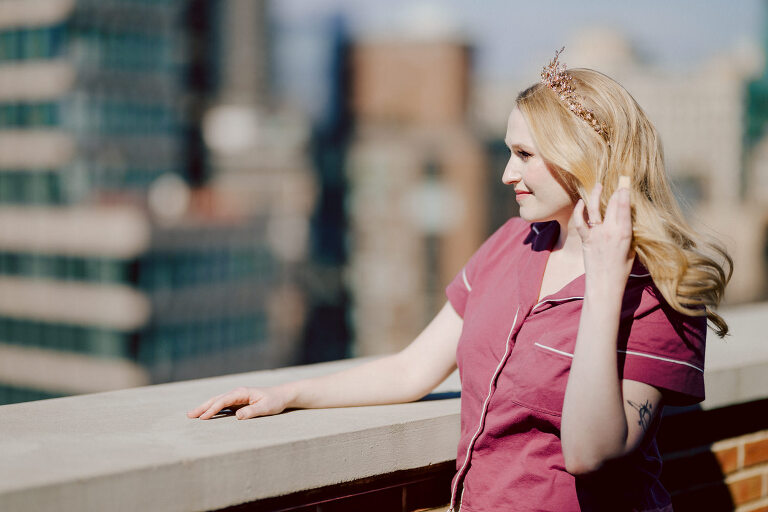 Just days before Halloween, on October 28th, Katie and Craig celebrated their enchanting wedding at the iconic Bowery Hotel in NYC. Having previously photographed an intimate wedding at The Bowery Hotel during the challenges of COVID in 2020, returning to capture the magic of Katie and Craig's celebration was a joyous experience. The Bowery Hotel, a symbol of the "OLD New York," boasts a rich history intertwined with the stories of its residents. The Bowery Terrace, adorned in classic old-world style, features wood-beamed 13-foot ceilings, salvaged brick walls, Moroccan tiled floors, antique tapestries, an expansive outdoor terrace, and a captivating glazed fireplace. Described by the Huffington Post as a hidden gem with a relaxed and warming atmosphere, The Bowery Terrace served as the perfect backdrop for this magical occasion. Katie and Craig began their day at The Bowery Hotel in a bridal suite with a terrace spacious enough to host a small wedding. It was on this vast terrace that they shared their first look, exchanging glances, conversations, and hugs. Their private moment culminated in the tender reading of their vows and letters to each other, setting the tone for a day filled with intimacy and love. Following the intimate vow exchange, we ventured to Bond Street, where a magical bright yellow Ginkgo Tree awaited. The grounds beneath were adorned in a sea of yellow, a sight that perfectly aligned with Katie and Craig's shared love for nature and stars. The decision was unanimous, and we headed for the captivating Yellow Ginkgo Tree in the heart of Manhattan. With Bond Street serving as our backdrop, we captured stunning photos that reflected the essence of this unique couple. Returning to The Bowery Hotel, families awaited their formal portraits with Katie and Craig. The Bowery Terrace came alive with wedding guests, artists, musicians, and beautiful New Yorkers, all eagerly anticipating the ceremony. As Katie walked down the aisle escorted by her parents, Craig's eyes welled with tears, encapsulating the emotional beauty of the moment. The wedding ceremony, sweet and humorous, was officiated by their friend Michael Williams. Following the heartfelt exchange of vows, guests spilled out onto the outdoor terrace for a delightful cocktail hour. Meanwhile, the staff at The Bowery Hotel, alongside Planner Ani Wolff and her team, worked their magic, transforming the room into a spooky yet super chic version of "Harry Potter's Hogwarts Great Hall." The remainder of Katie and Craig's wedding unfolded just as expected—fabulous and magical. The Bowery Hotel provided the perfect canvas for their love story, creating a celebration that will be cherished for years to come. Katie and Craig's The Bowery Hotel, The Bowery Terrace wedding documented by by Karis | Hey Karis | Destination Wedding Photographer | Manhattan, Catskills, Hudson Valley, Brooklyn and NJ | Destination Elopement, Destination Wedding Photographer | Hey Karis is fun documentary wedding and elopement photographer based in NY, NJ.