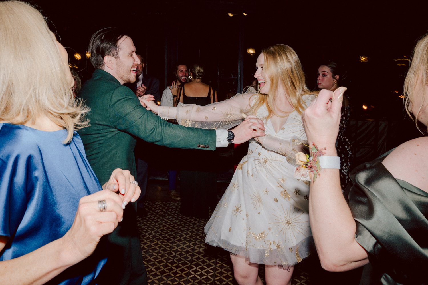 Just days before Halloween, on October 28th, Katie and Craig celebrated their enchanting wedding at the iconic Bowery Hotel in NYC. Having previously photographed an intimate wedding at The Bowery Hotel during the challenges of COVID in 2020, returning to capture the magic of Katie and Craig's celebration was a joyous experience.

The Bowery Hotel, a symbol of the "OLD New York," boasts a rich history intertwined with the stories of its residents. The Bowery Terrace, adorned in classic old-world style, features wood-beamed 13-foot ceilings, salvaged brick walls, Moroccan tiled floors, antique tapestries, an expansive outdoor terrace, and a captivating glazed fireplace. Described by the Huffington Post as a hidden gem with a relaxed and warming atmosphere, The Bowery Terrace served as the perfect backdrop for this magical occasion.

Katie and Craig began their day at The Bowery Hotel in a bridal suite with a terrace spacious enough to host a small wedding. It was on this vast terrace that they shared their first look, exchanging glances, conversations, and hugs. Their private moment culminated in the tender reading of their vows and letters to each other, setting the tone for a day filled with intimacy and love.

Following the intimate vow exchange, we ventured to Bond Street, where a magical bright yellow Ginkgo Tree awaited. The grounds beneath were adorned in a sea of yellow, a sight that perfectly aligned with Katie and Craig's shared love for nature and stars. The decision was unanimous, and we headed for the captivating Yellow Ginkgo Tree in the heart of Manhattan. With Bond Street serving as our backdrop, we captured stunning photos that reflected the essence of this unique couple.

Returning to The Bowery Hotel, families awaited their formal portraits with Katie and Craig. The Bowery Terrace came alive with wedding guests, artists, musicians, and beautiful New Yorkers, all eagerly anticipating the ceremony. As Katie walked down the aisle escorted by her parents, Craig's eyes welled with tears, encapsulating the emotional beauty of the moment.

The wedding ceremony, sweet and humorous, was officiated by their friend Michael Williams. Following the heartfelt exchange of vows, guests spilled out onto the outdoor terrace for a delightful cocktail hour. Meanwhile, the staff at The Bowery Hotel, alongside Planner Ani Wolff and her team, worked their magic, transforming the room into a spooky yet super chic version of "Harry Potter's Hogwarts Great Hall."

The remainder of Katie and Craig's wedding unfolded just as expected—fabulous and magical. The Bowery Hotel provided the perfect canvas for their love story, creating a celebration that will be cherished for years to come.
Katie and Craig's The Bowery Hotel, The Bowery Terrace wedding documented by by Karis | Hey Karis | Catskills, Hudson Valley NY elopement and wedding photographer | Brooklyn NY elopement and wedding photographer | Manhattan NY elopement and wedding photographer | Hey Karis is fun documentary wedding and elopement photographer.
