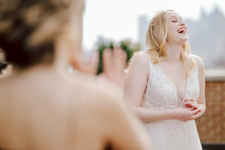 Just days before Halloween, on October 28th, Katie and Craig celebrated their enchanting wedding at the iconic Bowery Hotel in NYC. Having previously photographed an intimate wedding at The Bowery Hotel during the challenges of COVID in 2020, returning to capture the magic of Katie and Craig's celebration was a joyous experience.

The Bowery Hotel, a symbol of the "OLD New York," boasts a rich history intertwined with the stories of its residents. The Bowery Terrace, adorned in classic old-world style, features wood-beamed 13-foot ceilings, salvaged brick walls, Moroccan tiled floors, antique tapestries, an expansive outdoor terrace, and a captivating glazed fireplace. Described by the Huffington Post as a hidden gem with a relaxed and warming atmosphere, The Bowery Terrace served as the perfect backdrop for this magical occasion.

Katie and Craig began their day at The Bowery Hotel in a bridal suite with a terrace spacious enough to host a small wedding. It was on this vast terrace that they shared their first look, exchanging glances, conversations, and hugs. Their private moment culminated in the tender reading of their vows and letters to each other, setting the tone for a day filled with intimacy and love.

Following the intimate vow exchange, we ventured to Bond Street, where a magical bright yellow Ginkgo Tree awaited. The grounds beneath were adorned in a sea of yellow, a sight that perfectly aligned with Katie and Craig's shared love for nature and stars. The decision was unanimous, and we headed for the captivating Yellow Ginkgo Tree in the heart of Manhattan. With Bond Street serving as our backdrop, we captured stunning photos that reflected the essence of this unique couple.

Returning to The Bowery Hotel, families awaited their formal portraits with Katie and Craig. The Bowery Terrace came alive with wedding guests, artists, musicians, and beautiful New Yorkers, all eagerly anticipating the ceremony. As Katie walked down the aisle escorted by her parents, Craig's eyes welled with tears, encapsulating the emotional beauty of the moment.

The wedding ceremony, sweet and humorous, was officiated by their friend Michael Williams. Following the heartfelt exchange of vows, guests spilled out onto the outdoor terrace for a delightful cocktail hour. Meanwhile, the staff at The Bowery Hotel, alongside Planner Ani Wolff and her team, worked their magic, transforming the room into a spooky yet super chic version of "Harry Potter's Hogwarts Great Hall."

The remainder of Katie and Craig's wedding unfolded just as expected—fabulous and magical. The Bowery Hotel provided the perfect canvas for their love story, creating a celebration that will be cherished for years to come.
Katie and Craig's The Bowery Hotel, The Bowery Terrace wedding documented by by Karis | Hey Karis | Destination Wedding Photographer | Manhattan, Catskills, Hudson Valley, Brooklyn and NJ | Destination Elopement, Destination Wedding Photographer | Hey Karis is fun documentary wedding and elopement photographer based in NY, NJ.