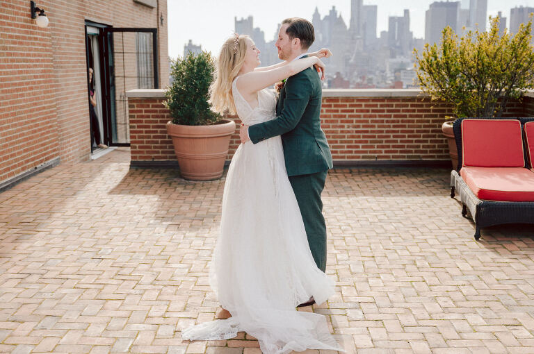 Just days before Halloween, on October 28th, Katie and Craig celebrated their enchanting wedding at the iconic Bowery Hotel in NYC. Having previously photographed an intimate wedding at The Bowery Hotel during the challenges of COVID in 2020, returning to capture the magic of Katie and Craig's celebration was a joyous experience.

The Bowery Hotel, a symbol of the "OLD New York," boasts a rich history intertwined with the stories of its residents. The Bowery Terrace, adorned in classic old-world style, features wood-beamed 13-foot ceilings, salvaged brick walls, Moroccan tiled floors, antique tapestries, an expansive outdoor terrace, and a captivating glazed fireplace. Described by the Huffington Post as a hidden gem with a relaxed and warming atmosphere, The Bowery Terrace served as the perfect backdrop for this magical occasion.

Katie and Craig began their day at The Bowery Hotel in a bridal suite with a terrace spacious enough to host a small wedding. It was on this vast terrace that they shared their first look, exchanging glances, conversations, and hugs. Their private moment culminated in the tender reading of their vows and letters to each other, setting the tone for a day filled with intimacy and love.

Following the intimate vow exchange, we ventured to Bond Street, where a magical bright yellow Ginkgo Tree awaited. The grounds beneath were adorned in a sea of yellow, a sight that perfectly aligned with Katie and Craig's shared love for nature and stars. The decision was unanimous, and we headed for the captivating Yellow Ginkgo Tree in the heart of Manhattan. With Bond Street serving as our backdrop, we captured stunning photos that reflected the essence of this unique couple.

Returning to The Bowery Hotel, families awaited their formal portraits with Katie and Craig. The Bowery Terrace came alive with wedding guests, artists, musicians, and beautiful New Yorkers, all eagerly anticipating the ceremony. As Katie walked down the aisle escorted by her parents, Craig's eyes welled with tears, encapsulating the emotional beauty of the moment.

The wedding ceremony, sweet and humorous, was officiated by their friend Michael Williams. Following the heartfelt exchange of vows, guests spilled out onto the outdoor terrace for a delightful cocktail hour. Meanwhile, the staff at The Bowery Hotel, alongside Planner Ani Wolff and her team, worked their magic, transforming the room into a spooky yet super chic version of "Harry Potter's Hogwarts Great Hall."

The remainder of Katie and Craig's wedding unfolded just as expected—fabulous and magical. The Bowery Hotel provided the perfect canvas for their love story, creating a celebration that will be cherished for years to come.
Katie and Craig's The Bowery Hotel, The Bowery Terrace wedding documented by by Karis | Hey Karis | Destination Wedding Photographer | Manhattan, Catskills, Hudson Valley, Brooklyn and NJ | Destination Elopement, Destination Wedding Photographer | Hey Karis is fun documentary wedding and elopement photographer based in NY, NJ.